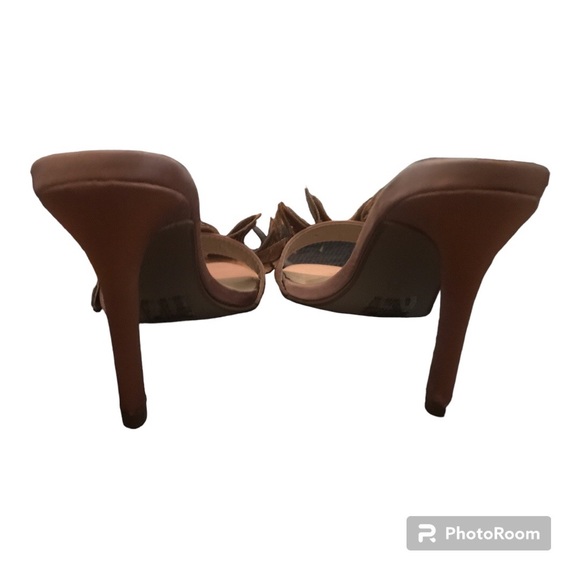 MISSGUIDED Pink Butterfly Y2K Slingback Mule High Heel Sandals - Size 5 / 35 - Picture 4 of 5